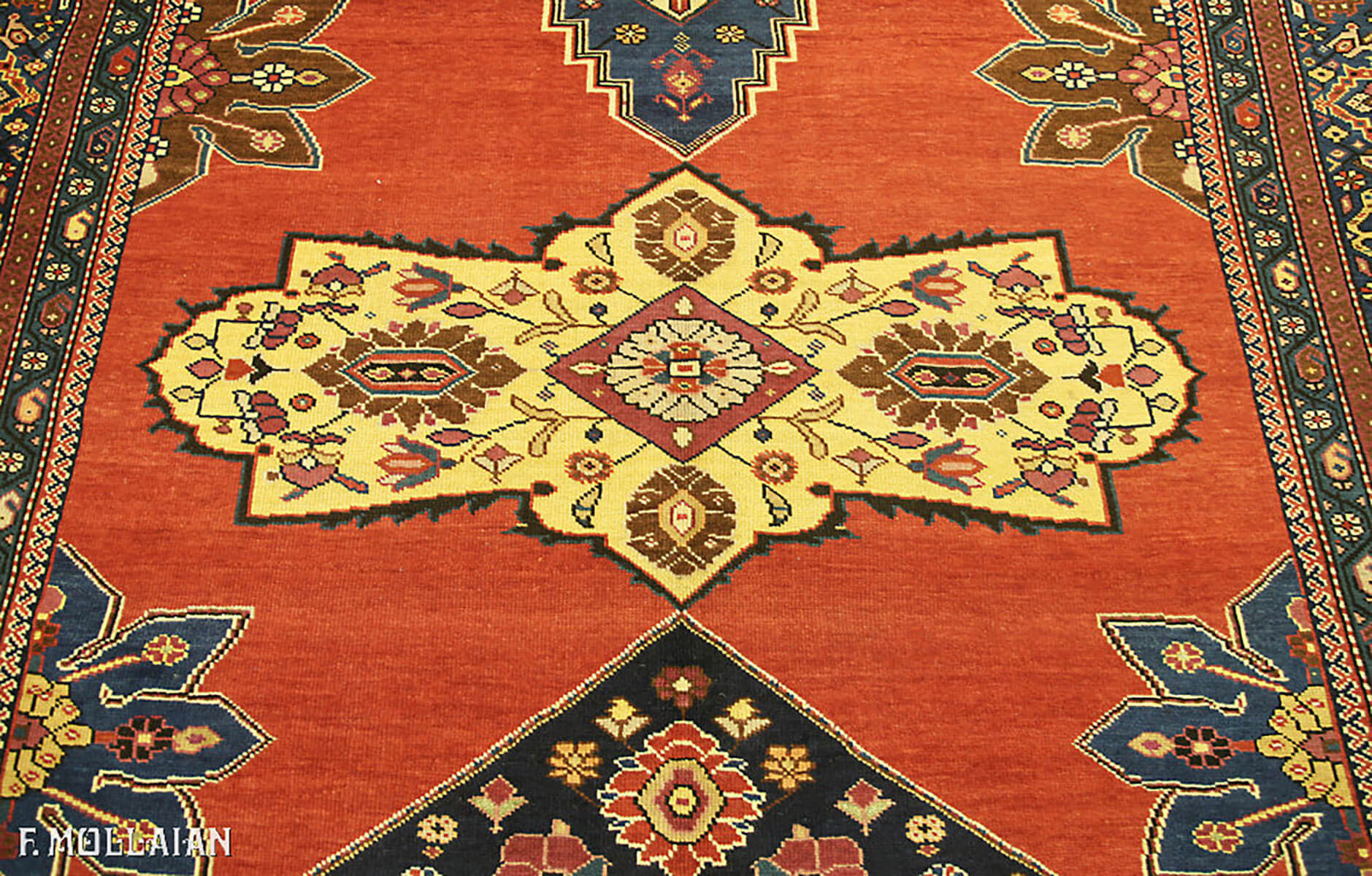 Antique Caucasian Karabakh (Qarabag) Part Silk Gallery Carpet n°:17728421